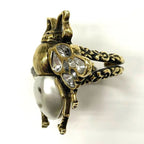 Gucci Bee Ring S GP Rhinestone Faux Pearl — view 8