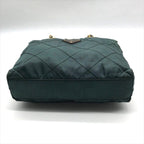 Prada Nylon Quilted Chain Shoulder Bag Green — view 4