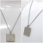 Gucci Square Logo Plate Necklace Silver — view 3