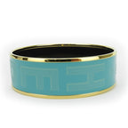 Hermes Bangle Emile GM Metal Cloisonne Light Blue Gold Hardware Logo Accessories — view 5