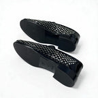 Louis Vuitton Chess Line Monogram Loafers Leather Shoes Patent Black Gold Logo — view 5