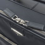Prada Carry Bag Triangle Logo Case Nylon Leather Navy Silver Hardware — view 9