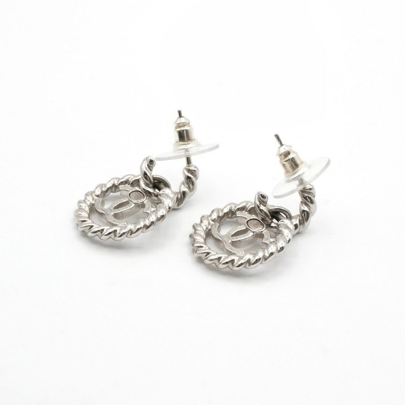 Chanel Earrings Silver Coco Mark Circle — view 4