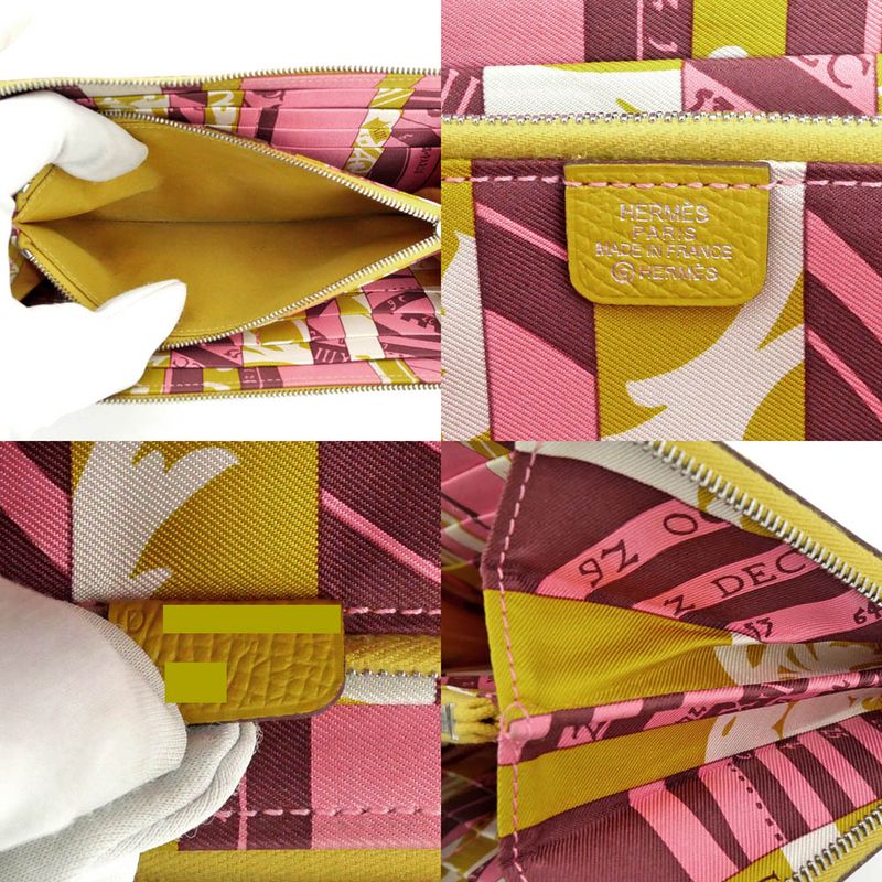 Hermes Azap Long Silk-in Joan Ambre Epson Wallet — view 7