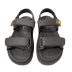Christian Dioract Sandals Shoes Leather Gray Gold Logo Sports — view 2
