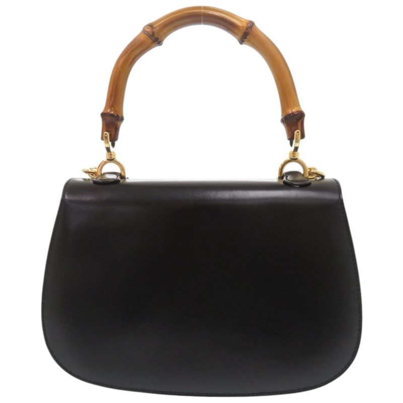 Gucci Bamboo 000 46 0188 Leather Black 2-Way Shoulder Bag 0257 — view 2