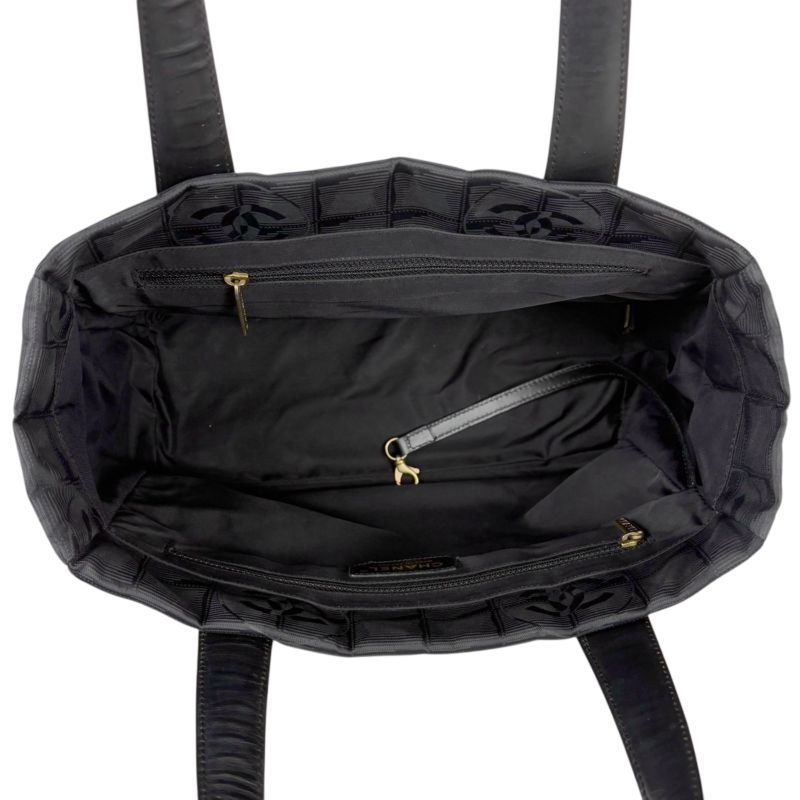 Chanel New Travel Line Mini Tote Bag Black Nylon Jacquard Shoulder — view 8