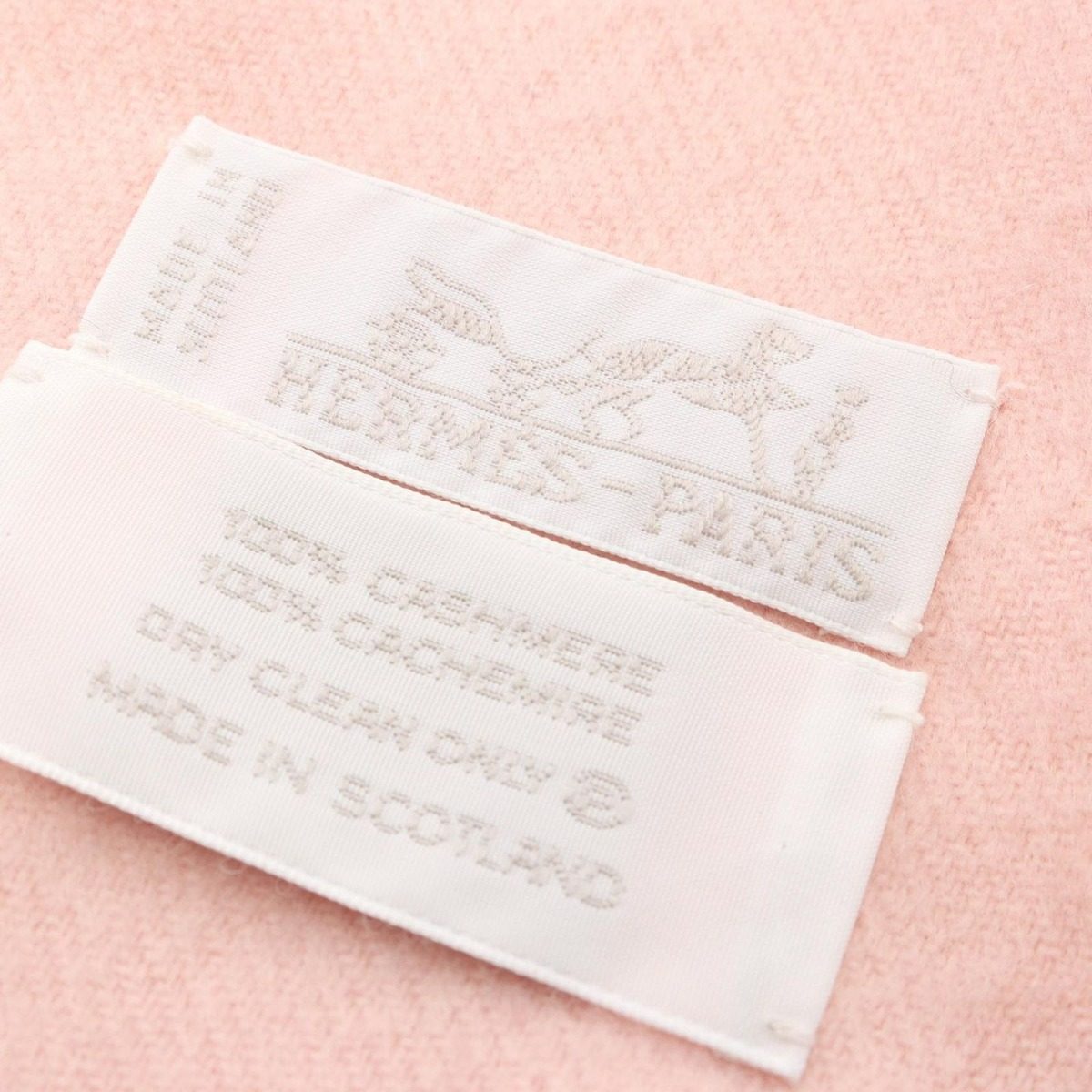 Hermes Shawl Logo Embroidery Large Cashmere Scarf — view 2