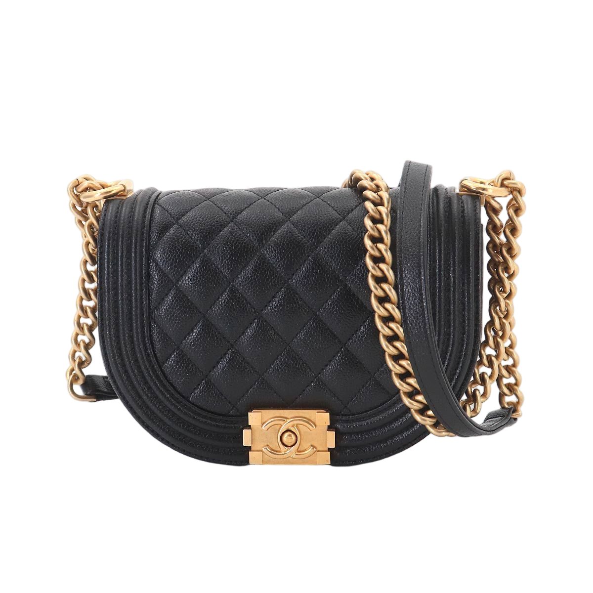 Chanel Boy Small Messenger Bag Chain Shoulder Caviar Leather