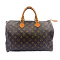 Louis Vuitton Speedy 35 Monogram Leather Brown Light Handbag Gold