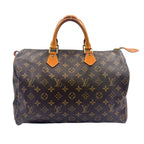 Louis Vuitton Speedy 35 Monogram Leather Brown Light Handbag Gold