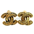 Chanel CC Logo Gold Plated Earrings