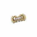 Hermes 18K Yellow Gold Silver 925 Diamond Ring 18KG 750