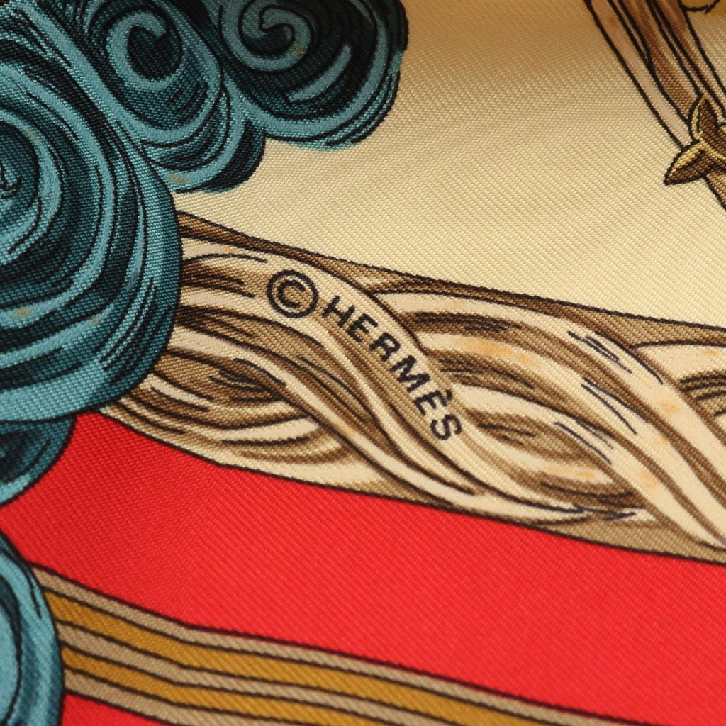 Hermes Scarf Carre 90 Au Fil de la Soie Red Silk Multicolor — view 2