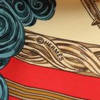Hermes Scarf Carre 90 Au Fil de la Soie Red Silk Multicolor — view 2