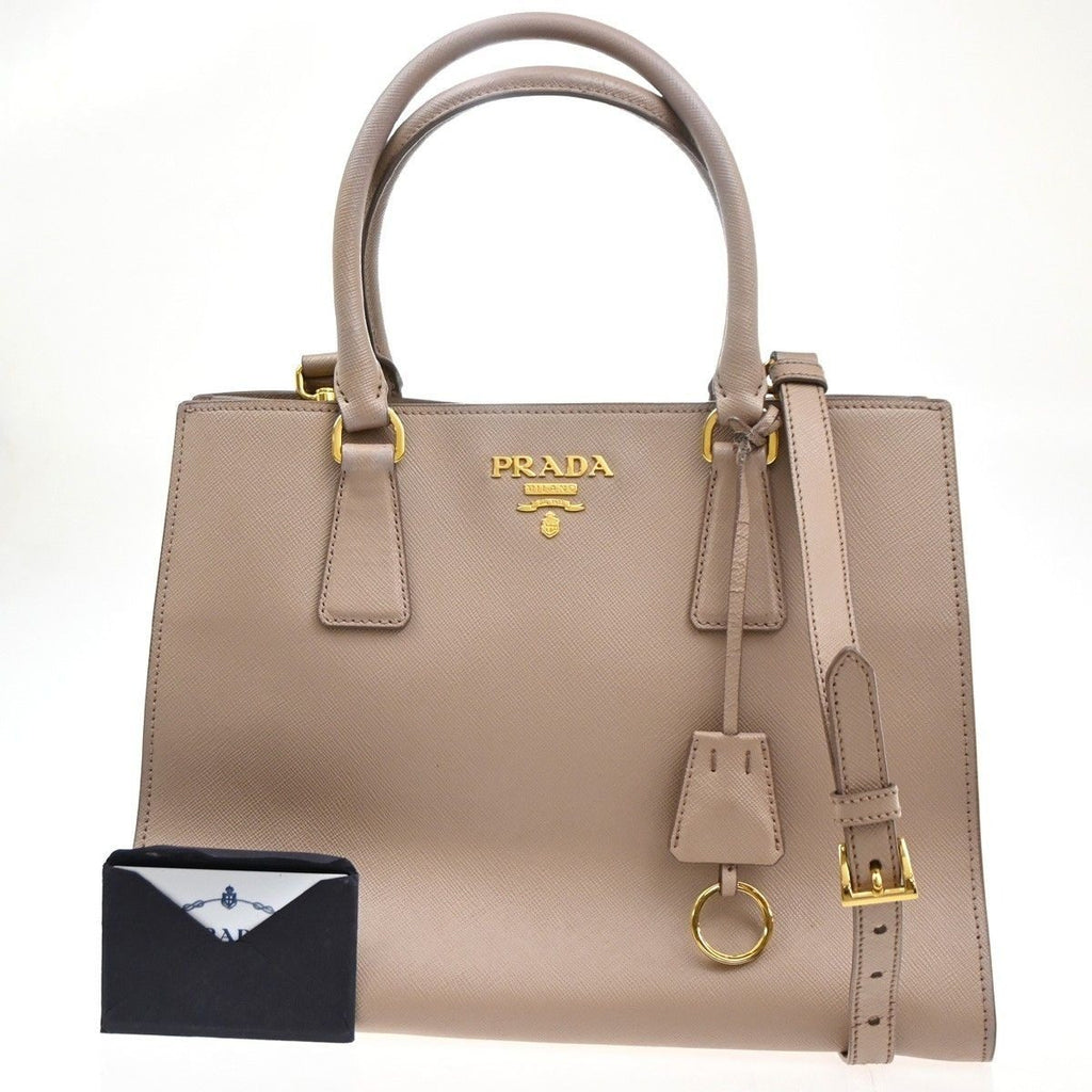 Prada Galleria Saffiano Shoulder Handbag 2-Way Pink Leather