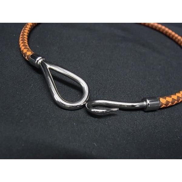 Hermes Choker Jumbo Brownish Orange Silver Hardware Leather — view 3