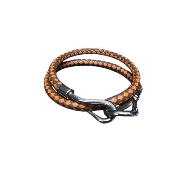 Hermes Choker Jumbo Brownish Orange Silver Hardware Leather