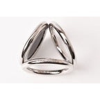 Hermes Scarf Ring Trio Silver Black H Logo Motif — view 4