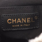 Chanel Backpack CC Logo White Fabric Quilted Double Turnlock — view 4