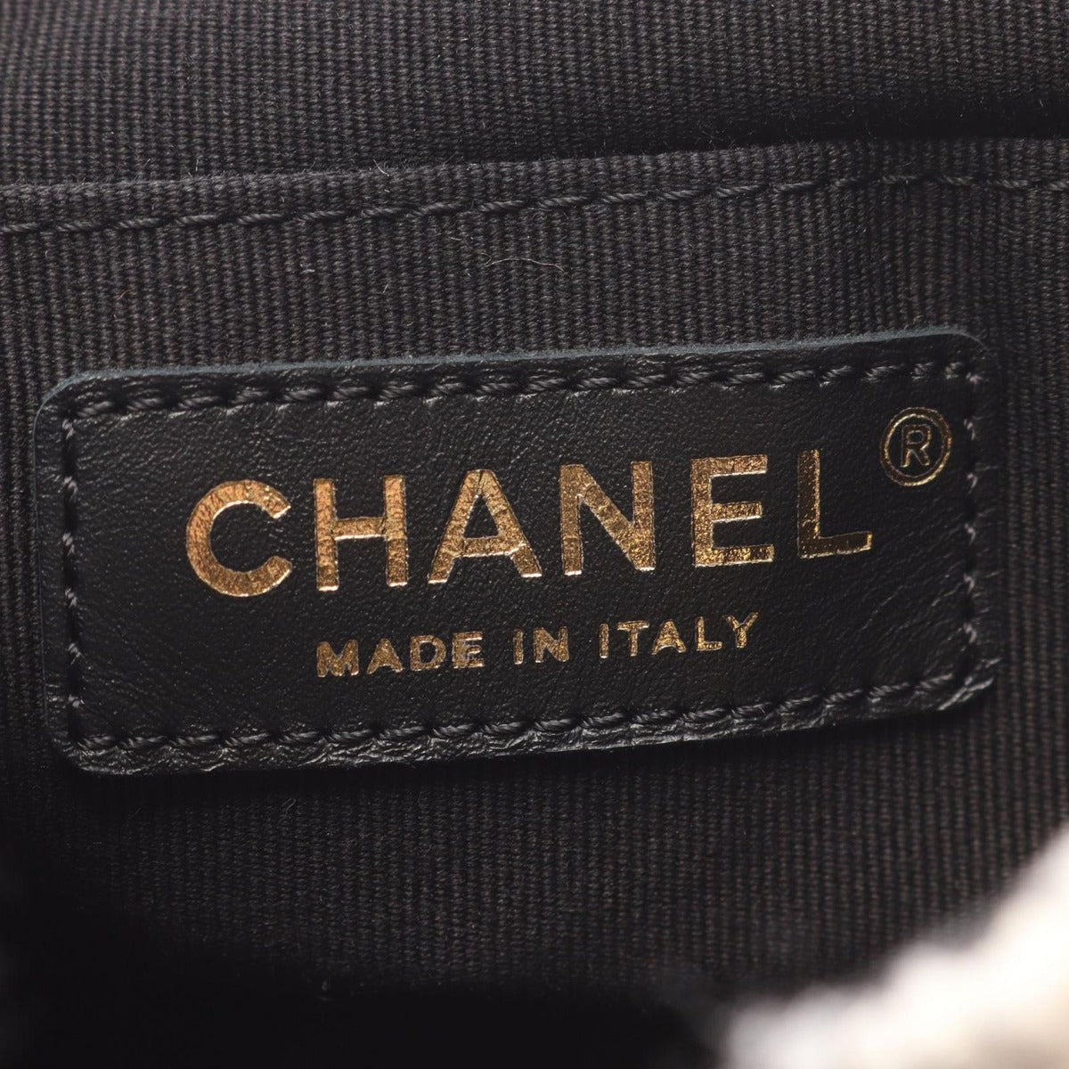 Chanel Backpack CC Logo White Fabric Quilted Double Turnlock — view 4