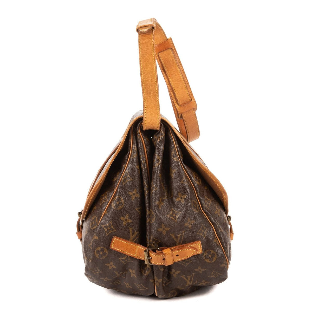 Louis Vuitton Saumur Brown Monogram Canvas Shoulder Bag — view 4