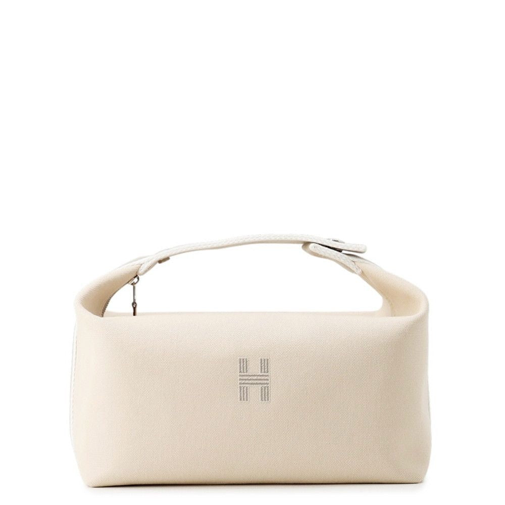 Hermes Pouch Bric-a-Brac GM Beige Silver Canvas
