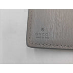 Gucci Bifold Wallet Script Gray Leather Logo L-shaped Zipper Gold — view 5