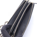 Chanel Shoulder Bag Deauville Black Fabric Leather Chain Wallet — view 3
