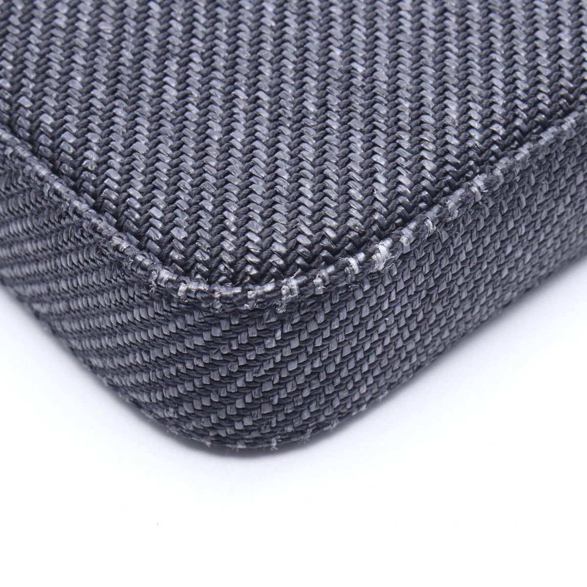 Chanel Shoulder Bag Deauville Black Fabric Leather Chain Wallet — view 6