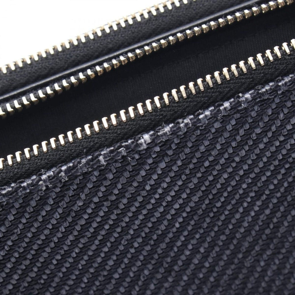 Chanel Shoulder Bag Deauville Black Fabric Leather Chain Wallet — view 7