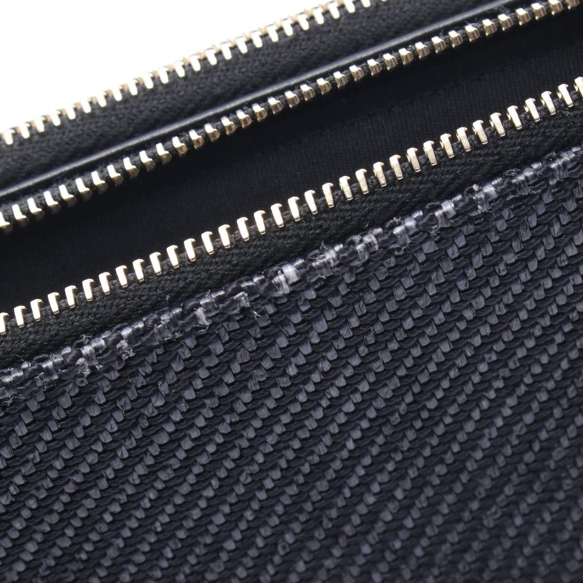 Chanel Shoulder Bag Deauville Black Fabric Leather Chain Wallet — view 7