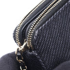 Chanel Shoulder Bag Deauville Black Fabric Leather Chain Wallet — view 8