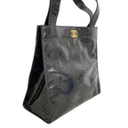 Chanel Handbag Camellia Patent Leather Black Gold — view 2