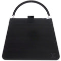 Louis Vuitton Plastic Leather Black Silver Hardware Handbag 0745