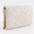 Gucci GG Marmont Chain Shoulder 2-Way Clutch Calf White — view 3