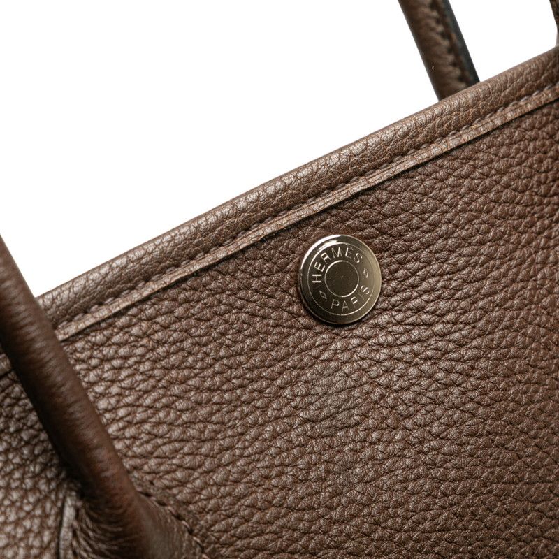 Hermes Garden Party TPM Chocolat Silver Hardware Negonda — view 6