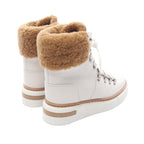 Hermes Boots Flocon Leather Mouton White Brown — view 2