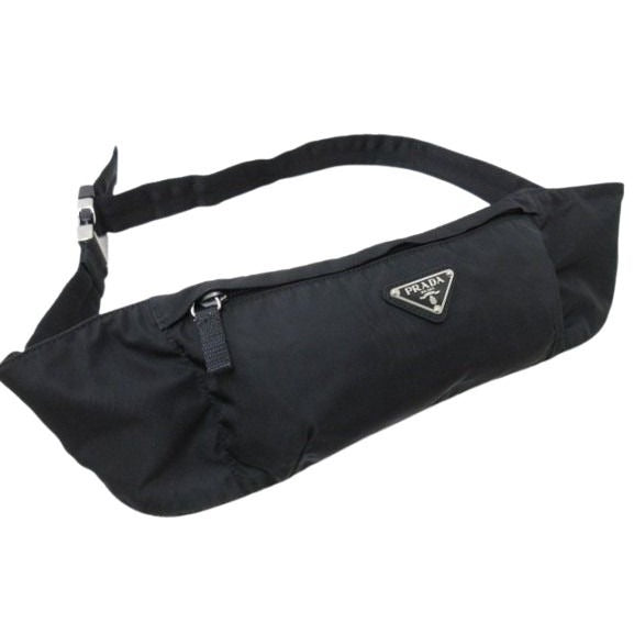 Prada Body Bag Triangle Logo Waist Black Nylon — view 3