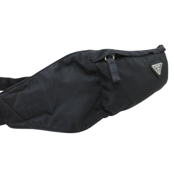 Prada Body Bag Triangle Logo Waist Black Nylon — view 5