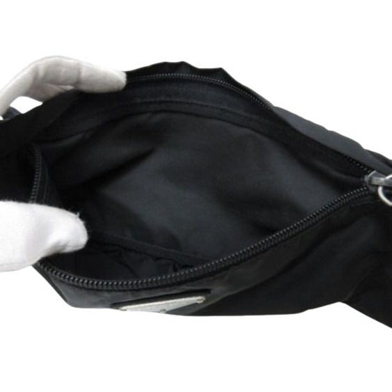 Prada Body Bag Triangle Logo Waist Black Nylon — view 8
