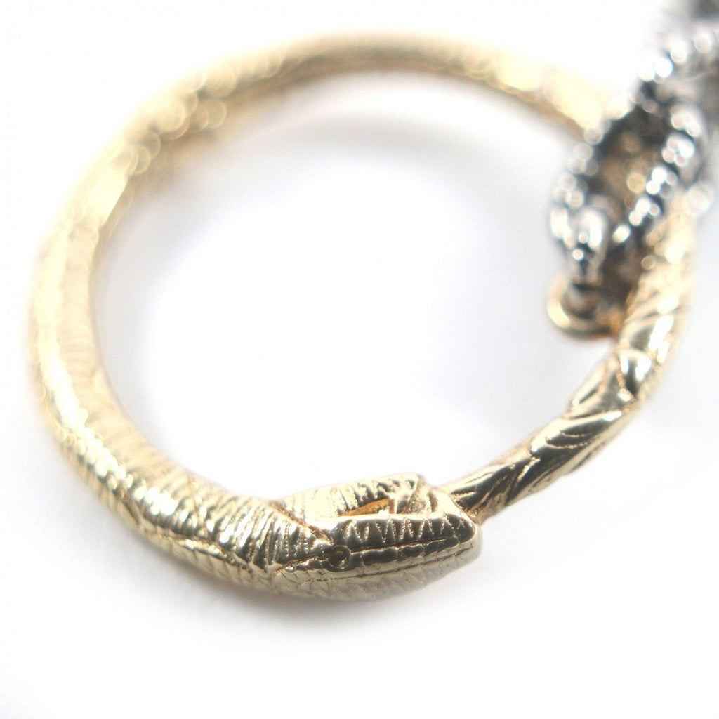 Gucci Ouroboros Chain Necklace Silver Gold — view 4