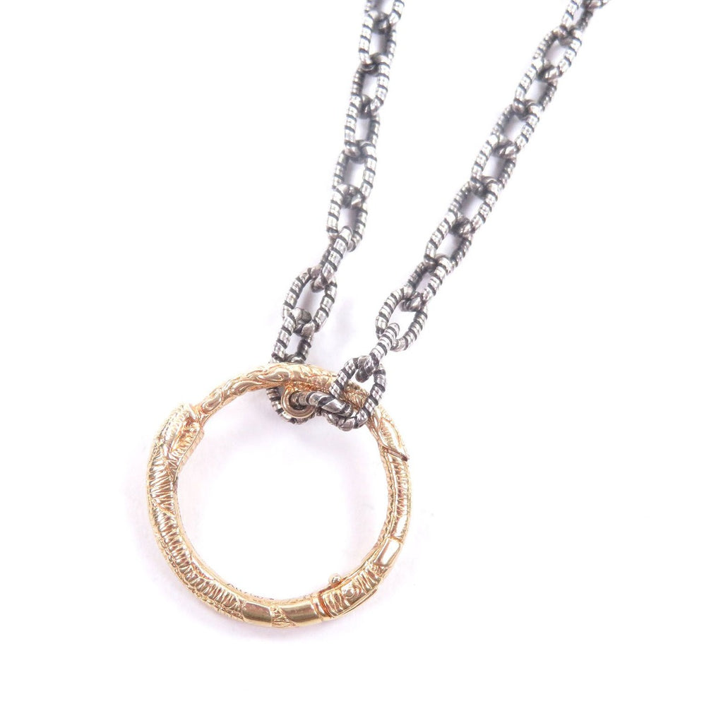Gucci Ouroboros Chain Necklace Silver Gold