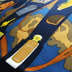 Hermes Carre 90 Monsieur ET Madame & Yellow Blue Silk Scarf Box — view 5
