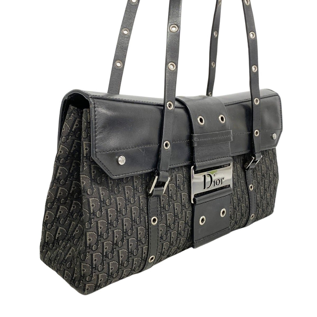 Dior Shoulder Bag Street Chic Canvas Black Silver — view 2