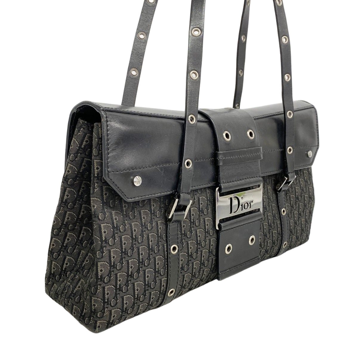 Dior Shoulder Bag Street Chic Canvas Black Silver — view 2