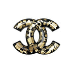 Chanel Brooch Black Gold Resin — view 2