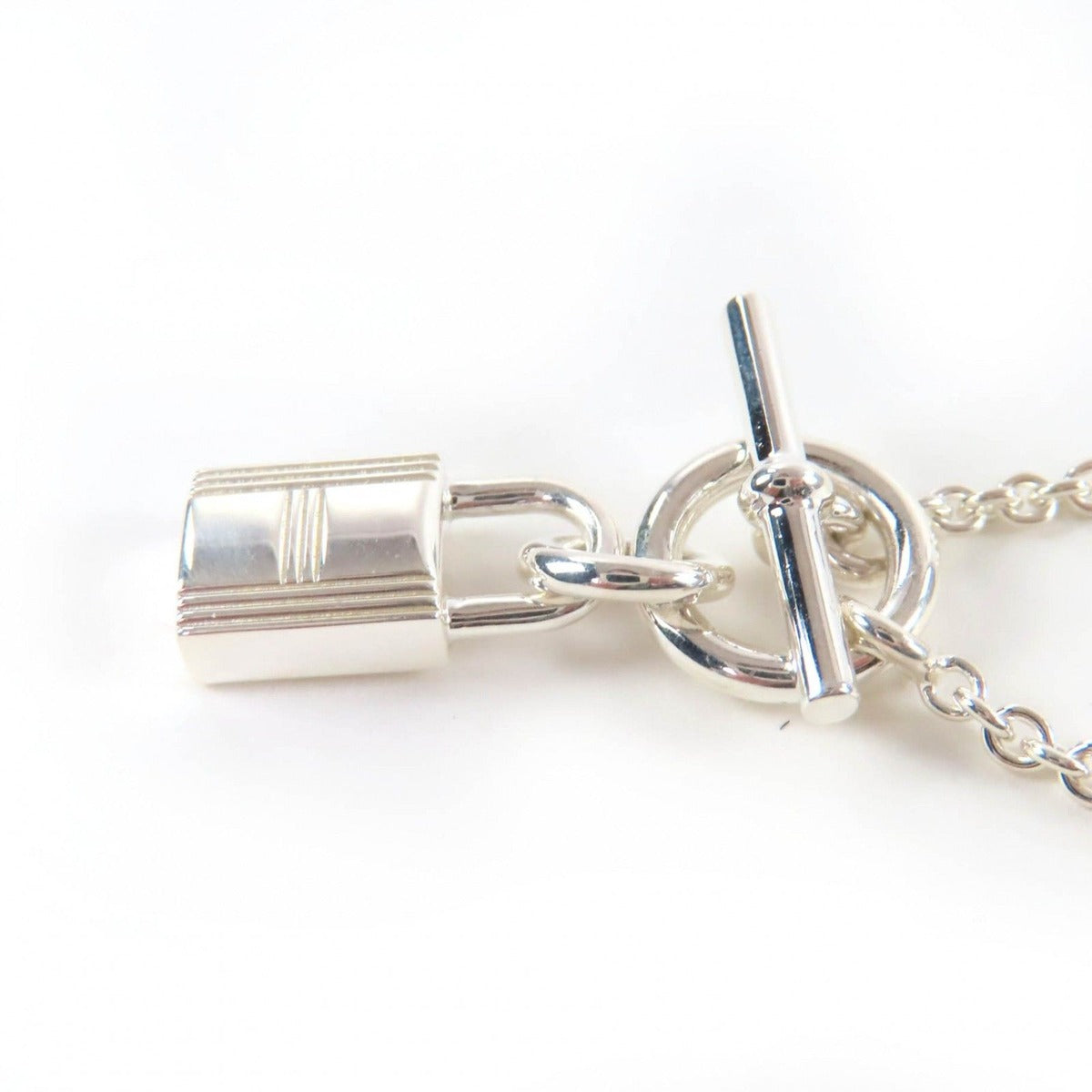 Hermes Amulet Cadena Necklace Pendant Silver Weight — view 4