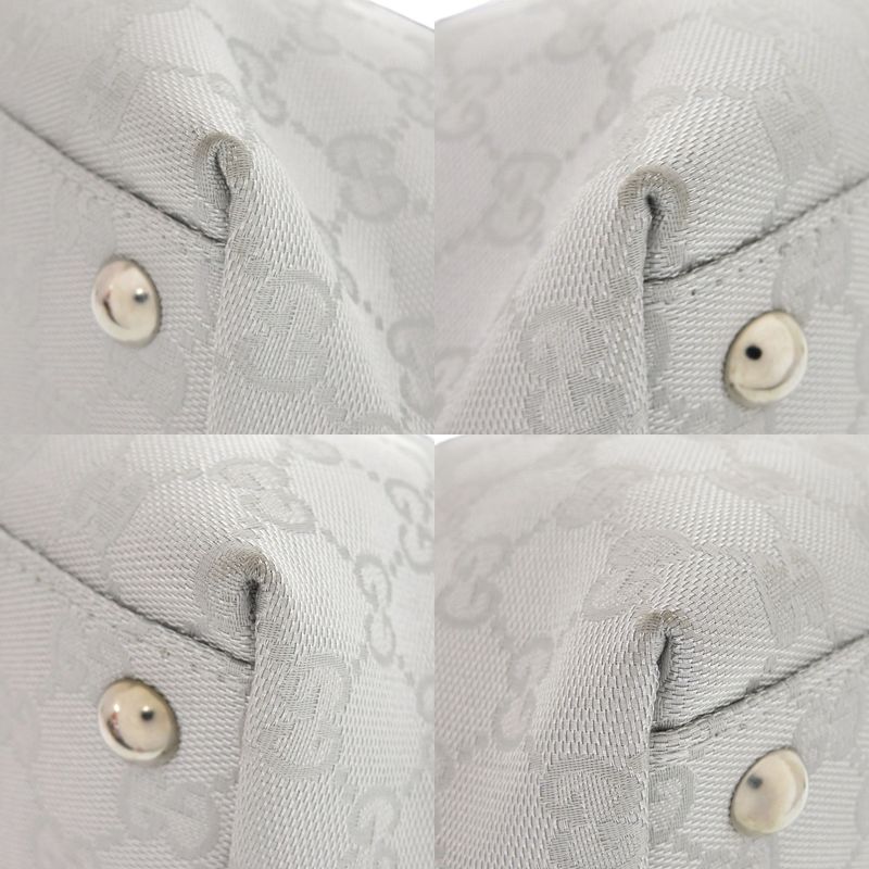 Gucci GG Canvas Leather Silver Handbag 1641 — view 4