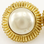 Chanel Vintage Gold Plated and Faux Pearl 29.8 g Earrings — view 7